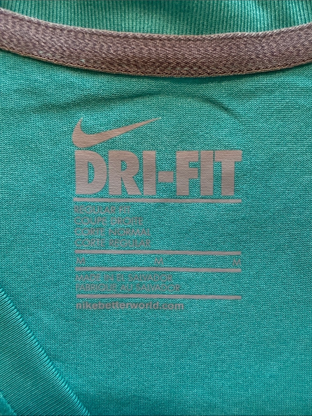 Nike Women's Teal V-Neck Dri-FIT Short Sleeve Tee - Picture 3 of 3